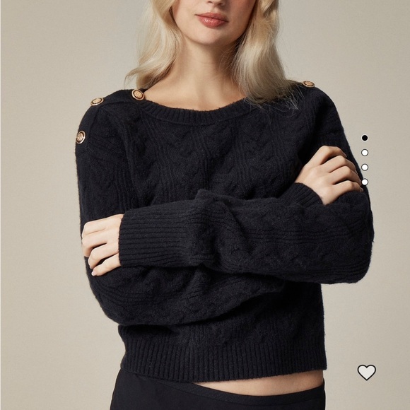 J. Crew Black Sweater with Gold Buttons - Picture 3 of 7